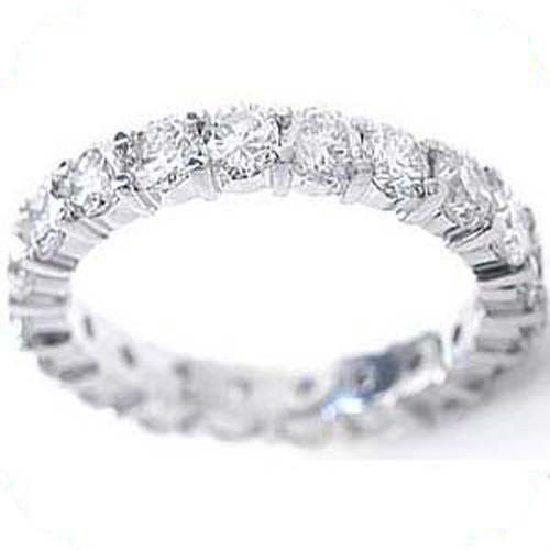 2.71 ct Round Diamond Ring Platinum Eternity Band G VS2/SI1 Size 4 0.15 ct each