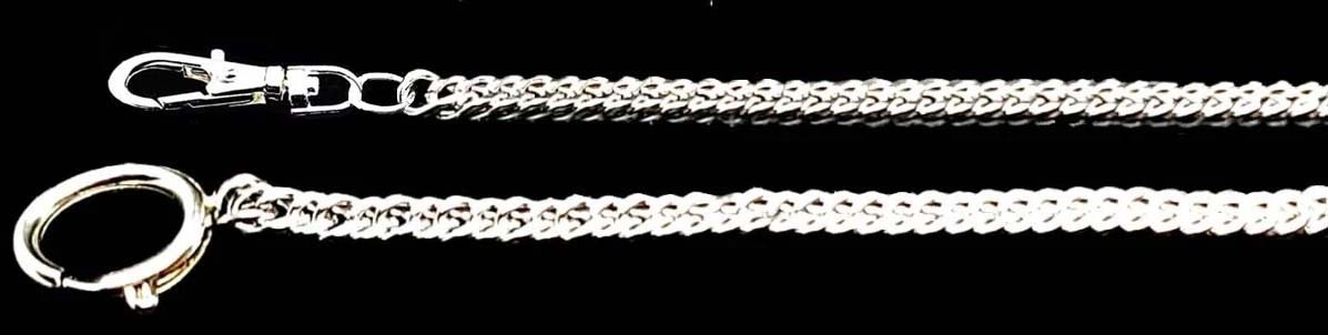 12″ Inches Long Pocket Watch Chain With Spring Ring Clasp and Swivel Hook
