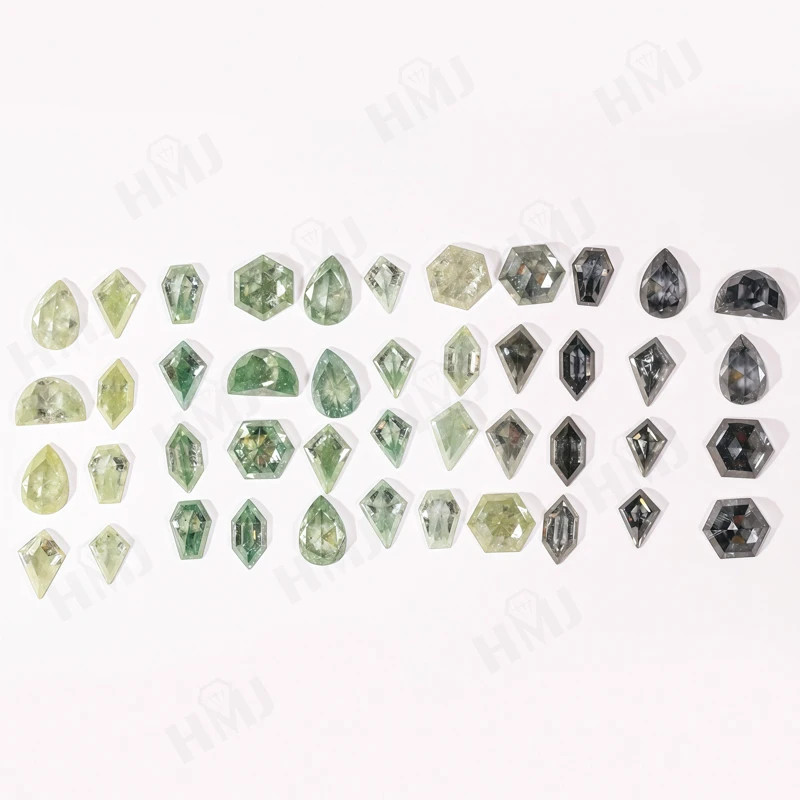 All Shape Salt & Pepper Moissnite Diamond Hexagon Kite Cut for Ring DIY Jewelry