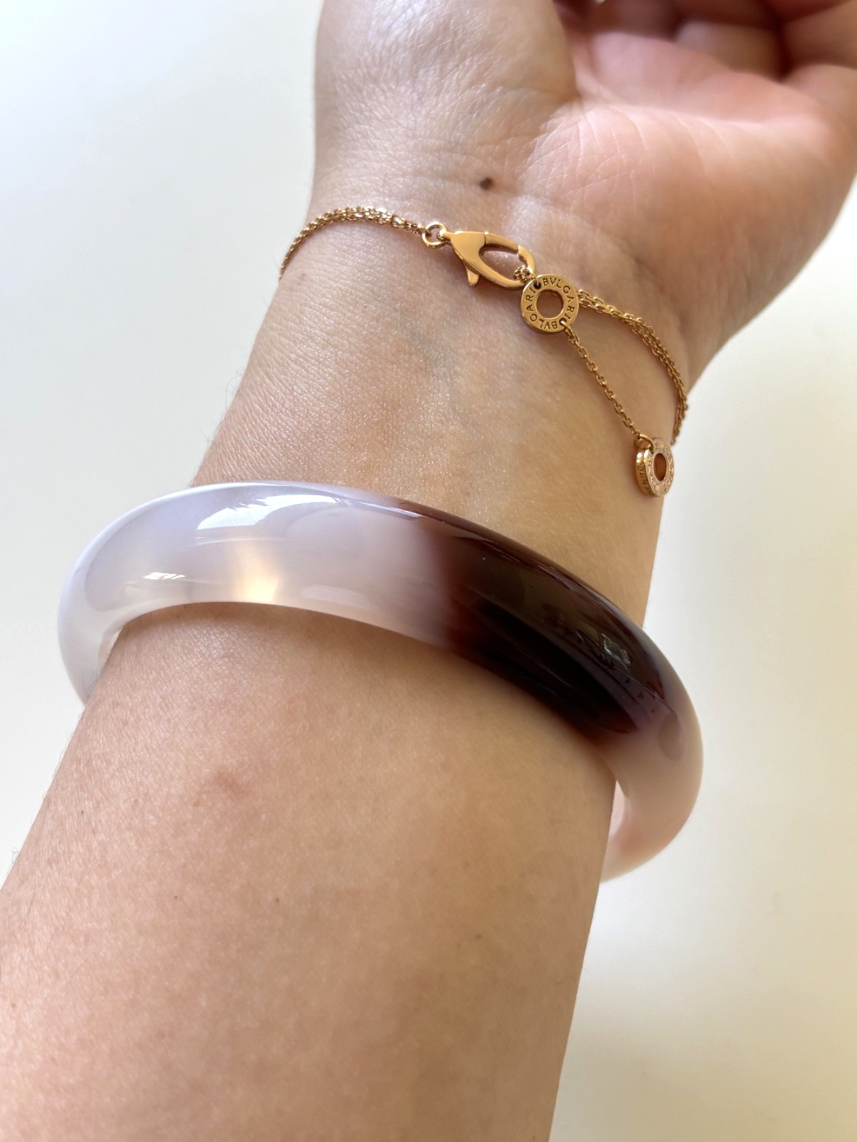 61mm Natural Black Lace Agate Carnelian Bangle Banded Crystal Healing Bracelet