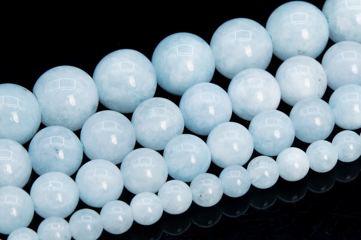 Quartz Beads Aquamarine Blue Color Round Grade AAA Loose Beads 6/7-8/10/12MM