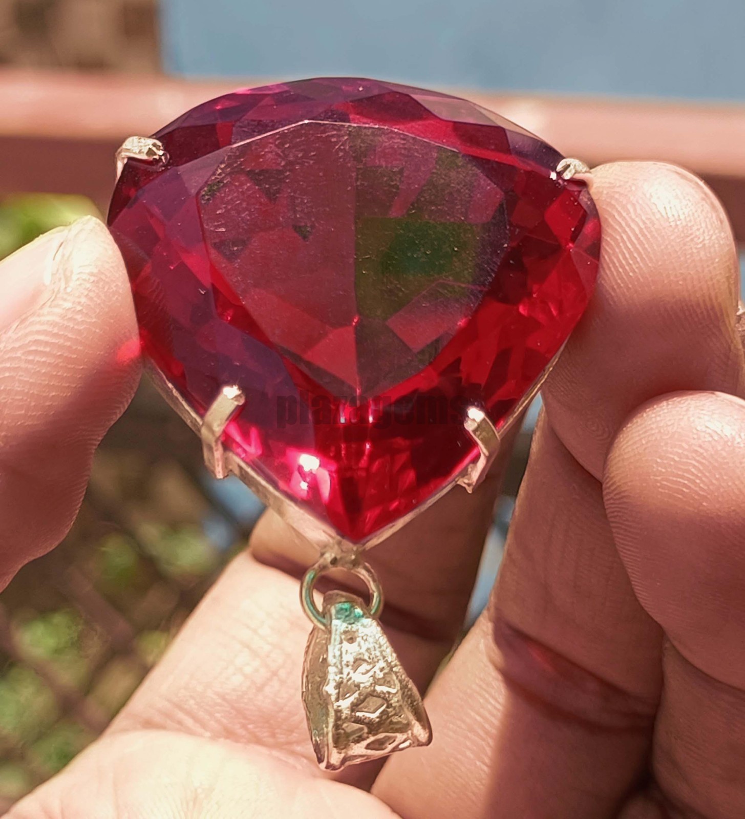99.20 Ct Natural Blood Red Mozambique Ruby Pendant Flawless CERTIFIED
