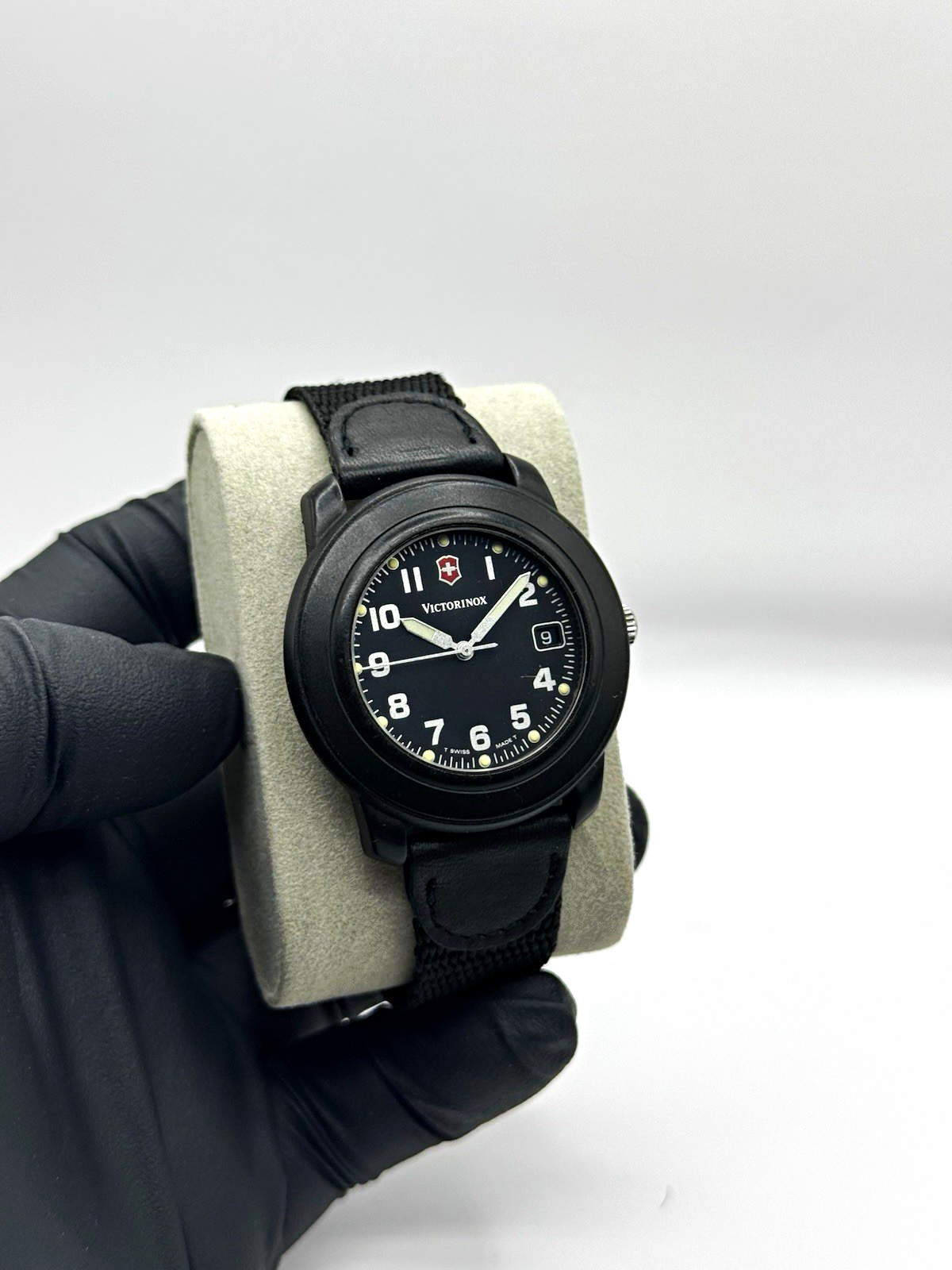Vintage Early Production Victorinox Swiss Quartz Watch Black Dial Date