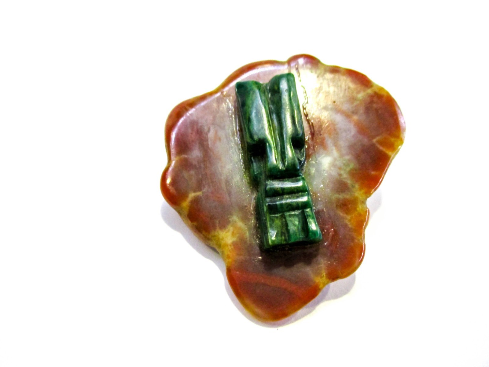 Vintage Bolo Carved Stone from Mexico Mayan Peru South American