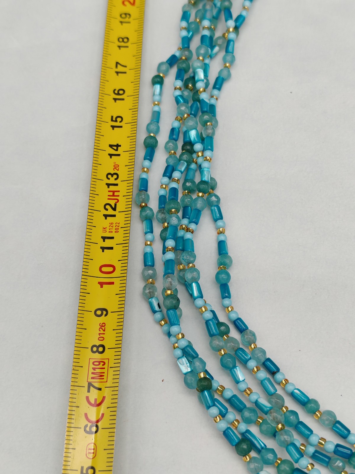 Women Turquoise Cameo Multifilament Elegant Mother of Pearl Necklace Made in Italy