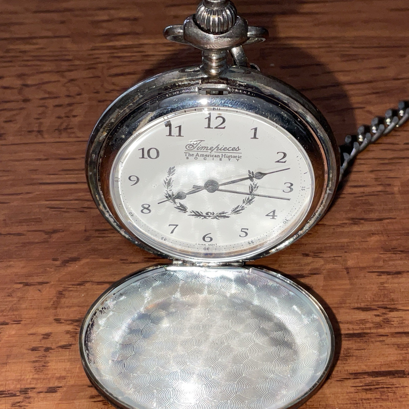 American Historic Society Mechanical Wind Morgan 1881 Dollar Pocket Watch