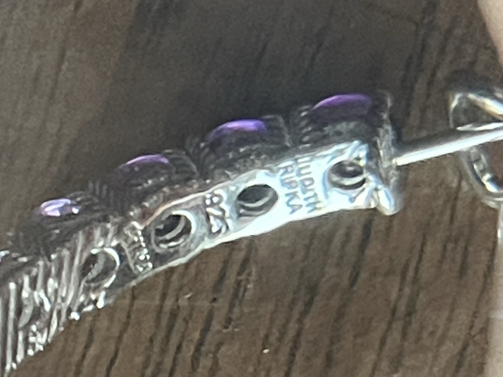 JUDITH RIPKA 925 SILVER Ombré Purple Amethyst Hoop EARRINGS