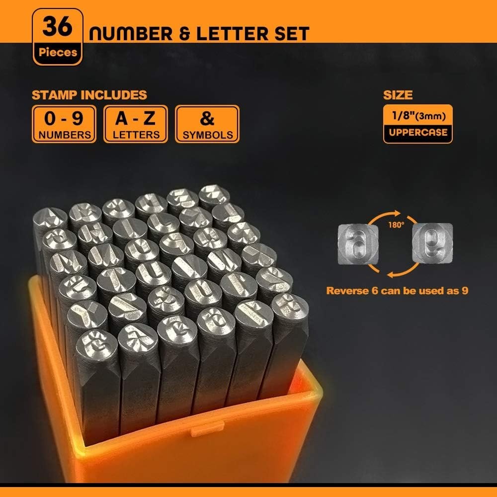 36Pcs Steel Stamping Set 3mm Letter Number Punch Tool Jewelry Craft Alloy HRC…