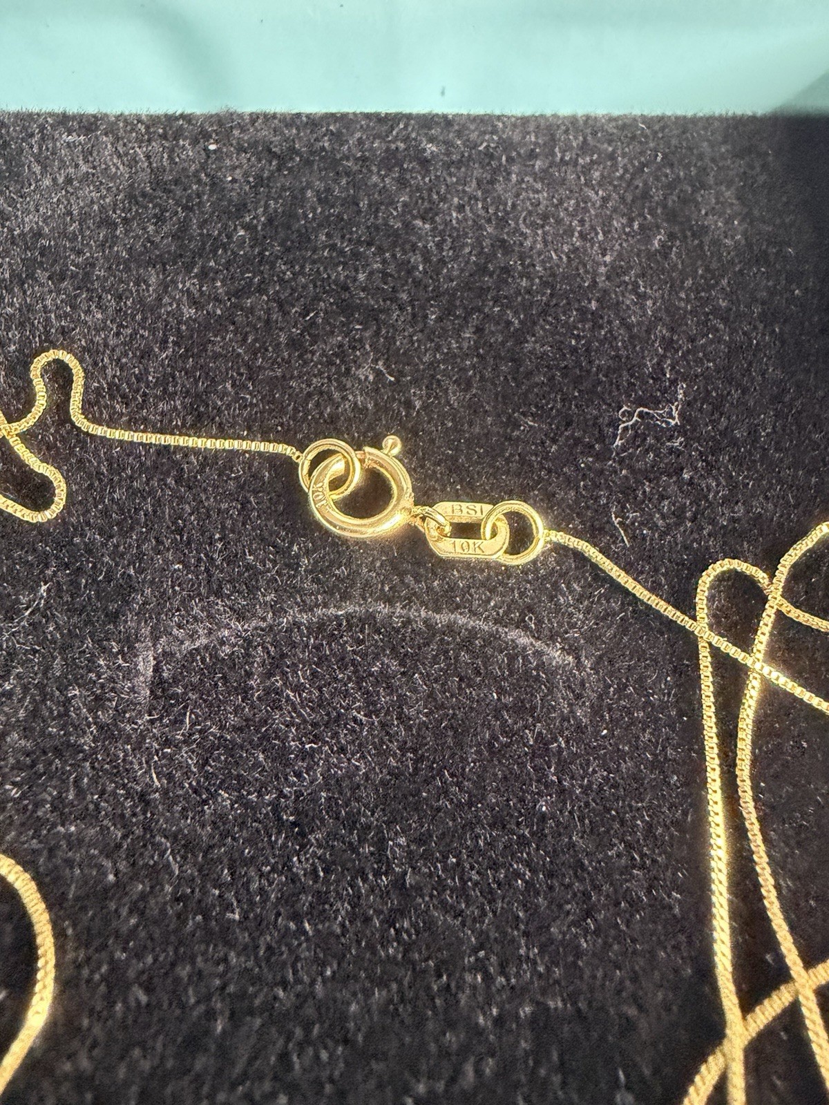 10k Real Gold Box Link Chain Necklace 18 inches