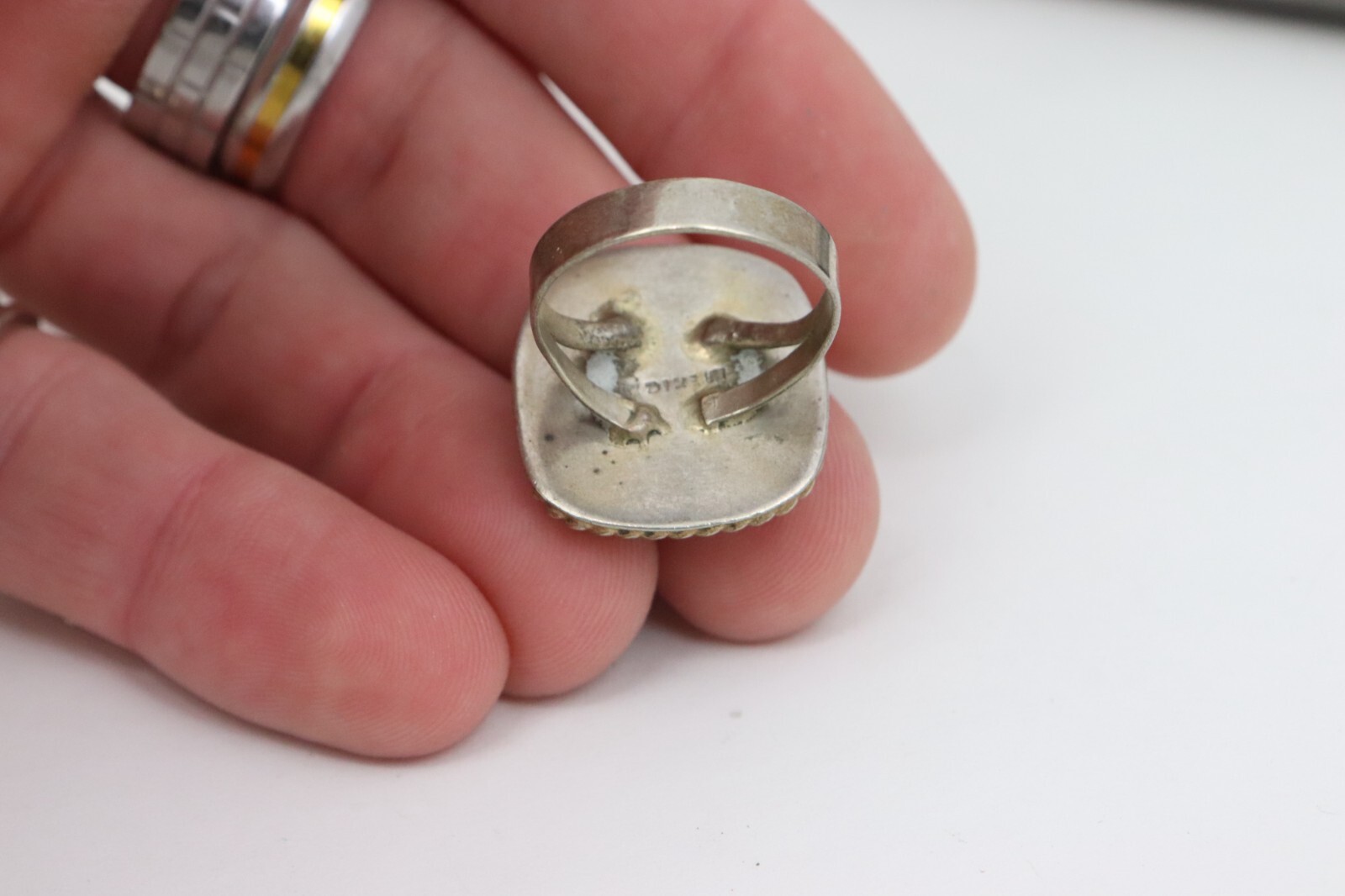 Vintage 5.4 Gram Mexico Sterling Silver 925 Red Howlite Ring SZ 7.5 Southwest