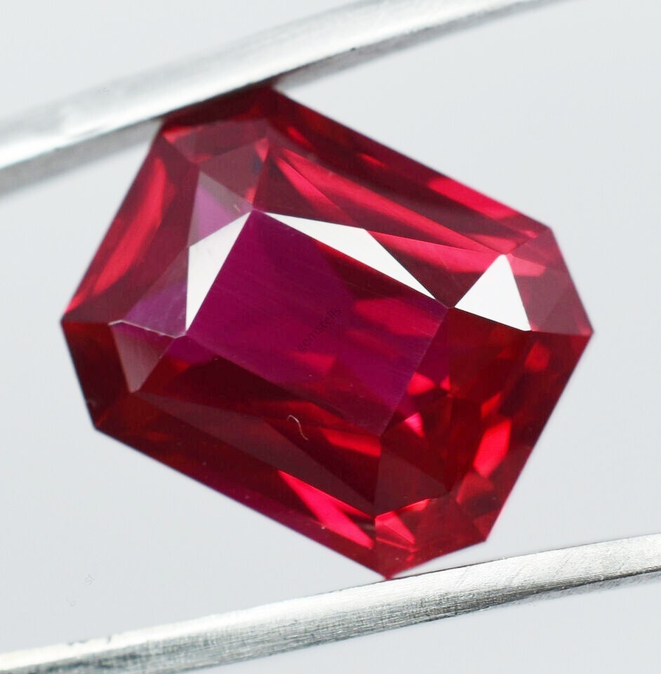 10+ Ct Natural Ruby Red Excellent Emerald Shape EGL CERTIFIED Loose Gemstone