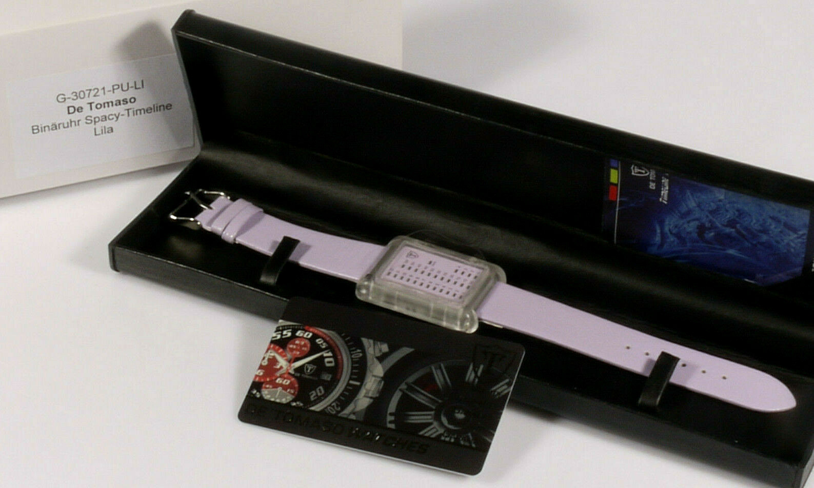 PRL) DETOMASO WATCH BINARY PURPLE BINARY WATCH SPACE-TIMELINE WATCH WRIST WATCH