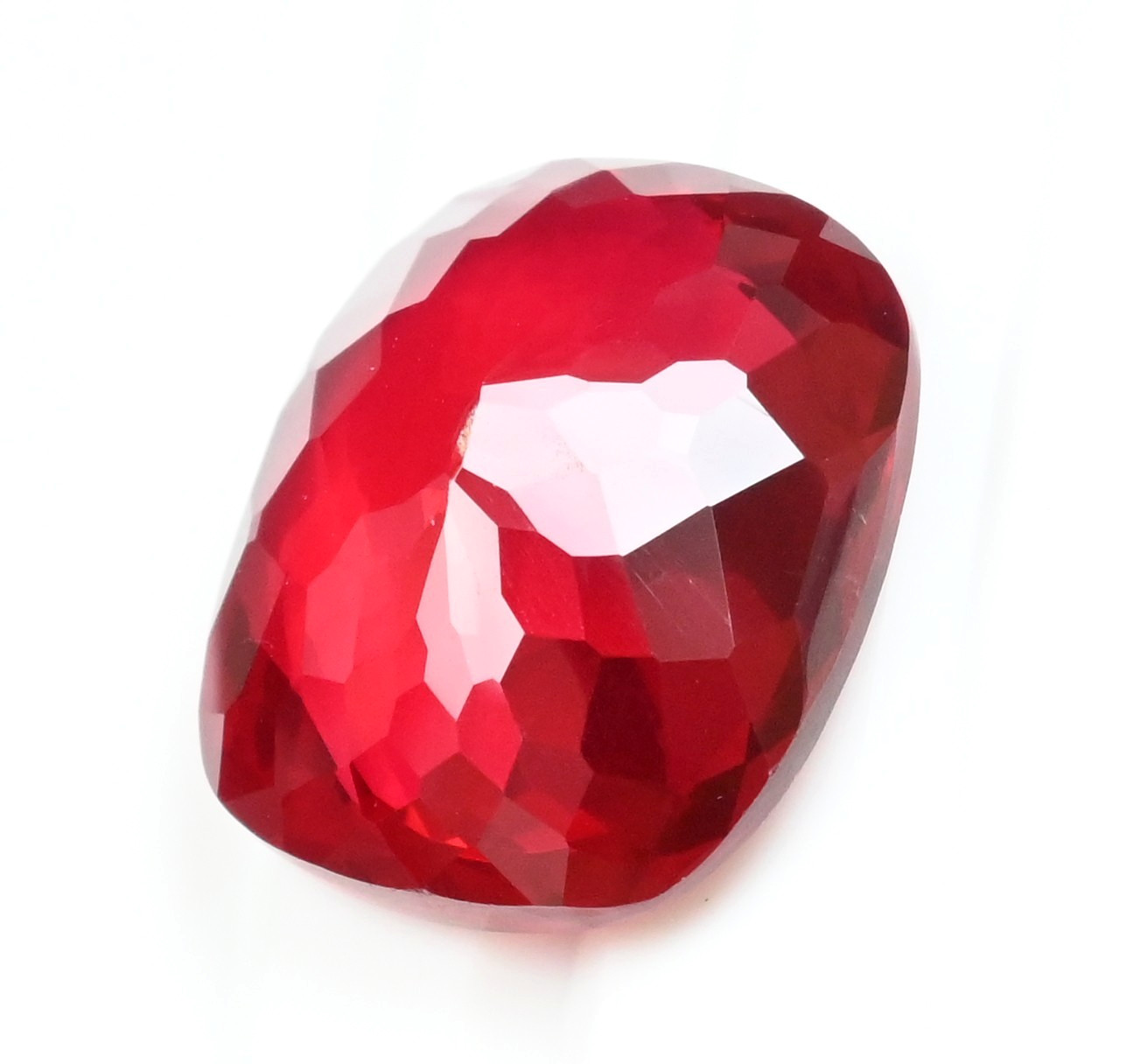39.60 Ct Natural Mozambique Blood Red Ruby Cushion Certified Flawless Gemstone