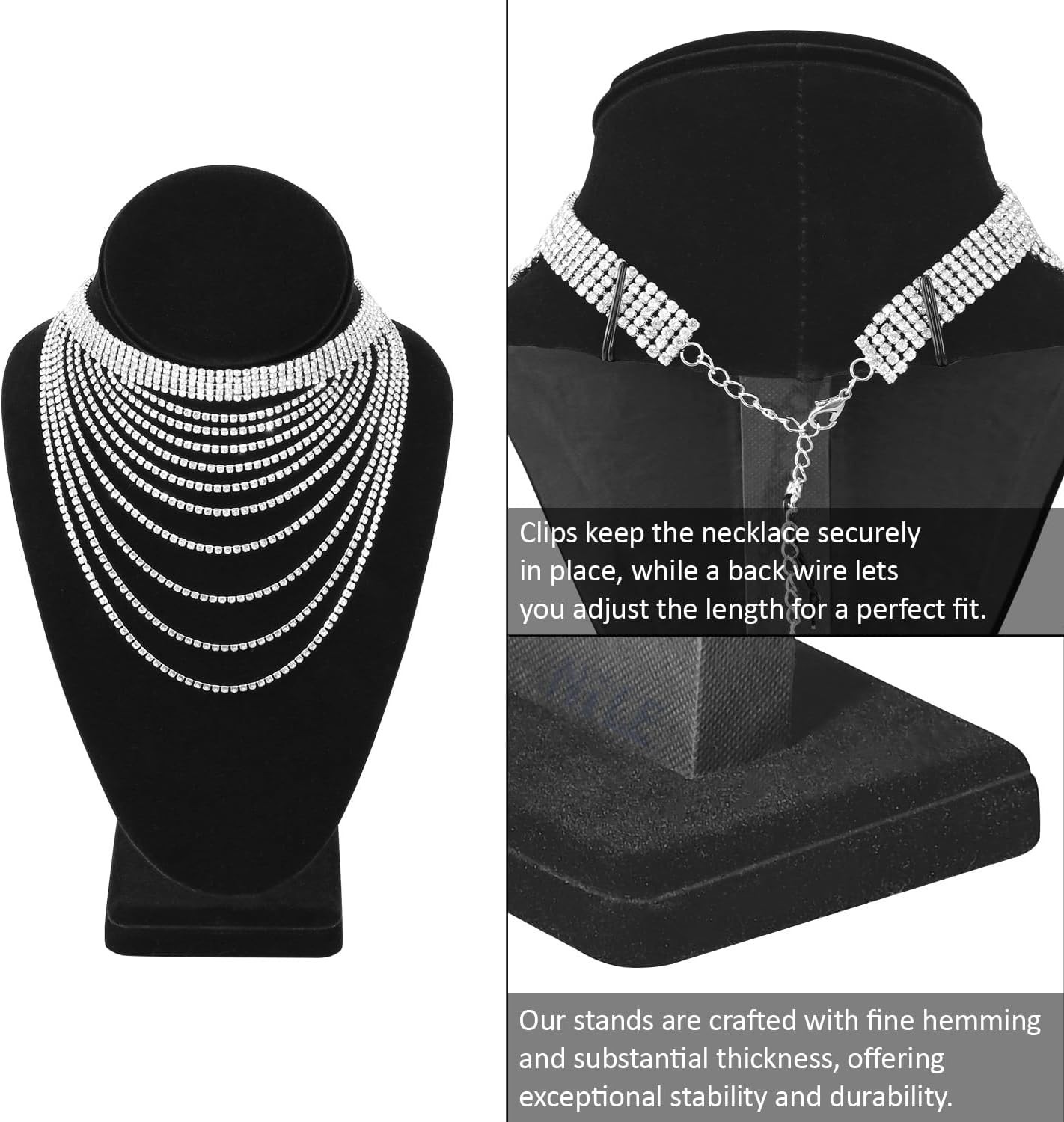 Multi-Functional Jewelry Display Set – 9 Pieces of Black Velvet Elegance