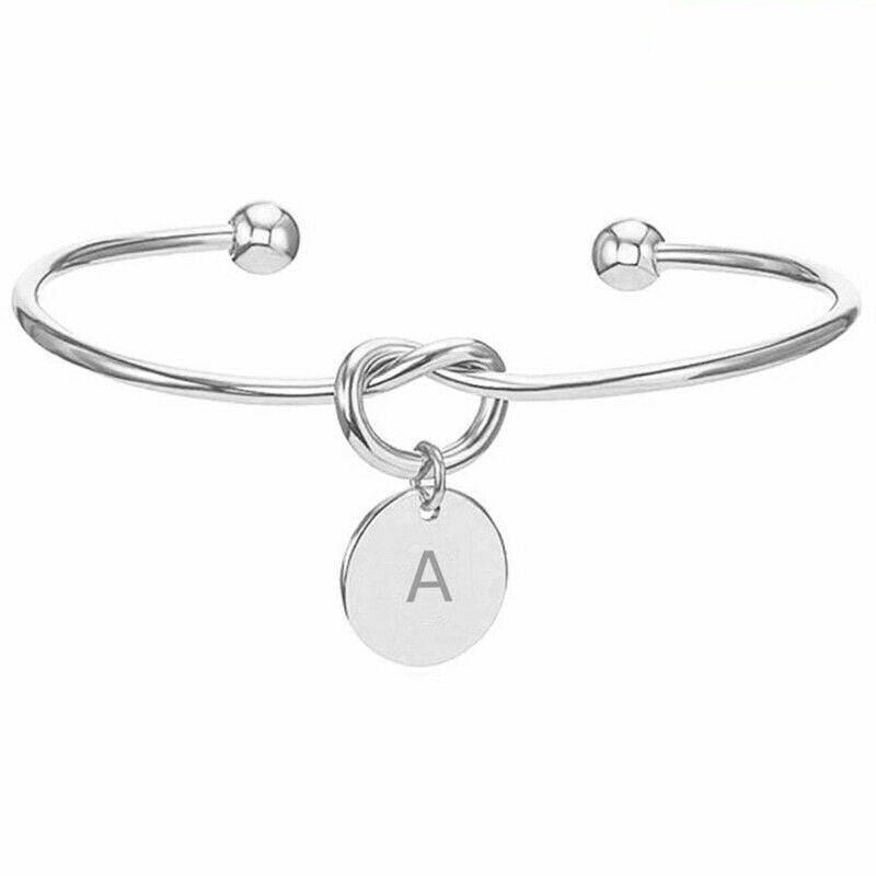 Personalized Bracelet Initial Knot Monogram Bridesmaid Bangle 26 Letter UK Stock