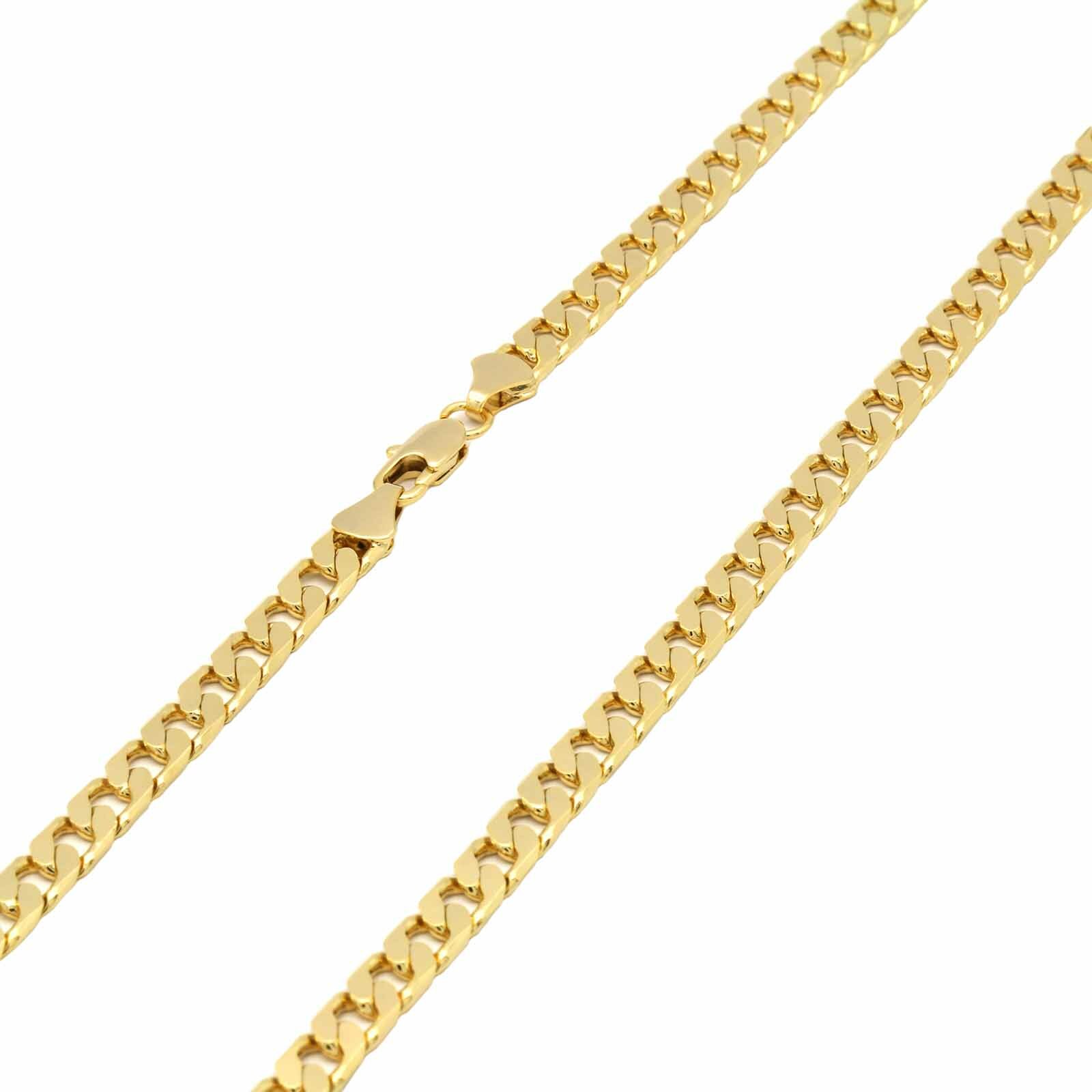 Mens 18k Gold Plated ” JESUS in Cross” Brass Pendant 6mm 24″ Cuban Chain