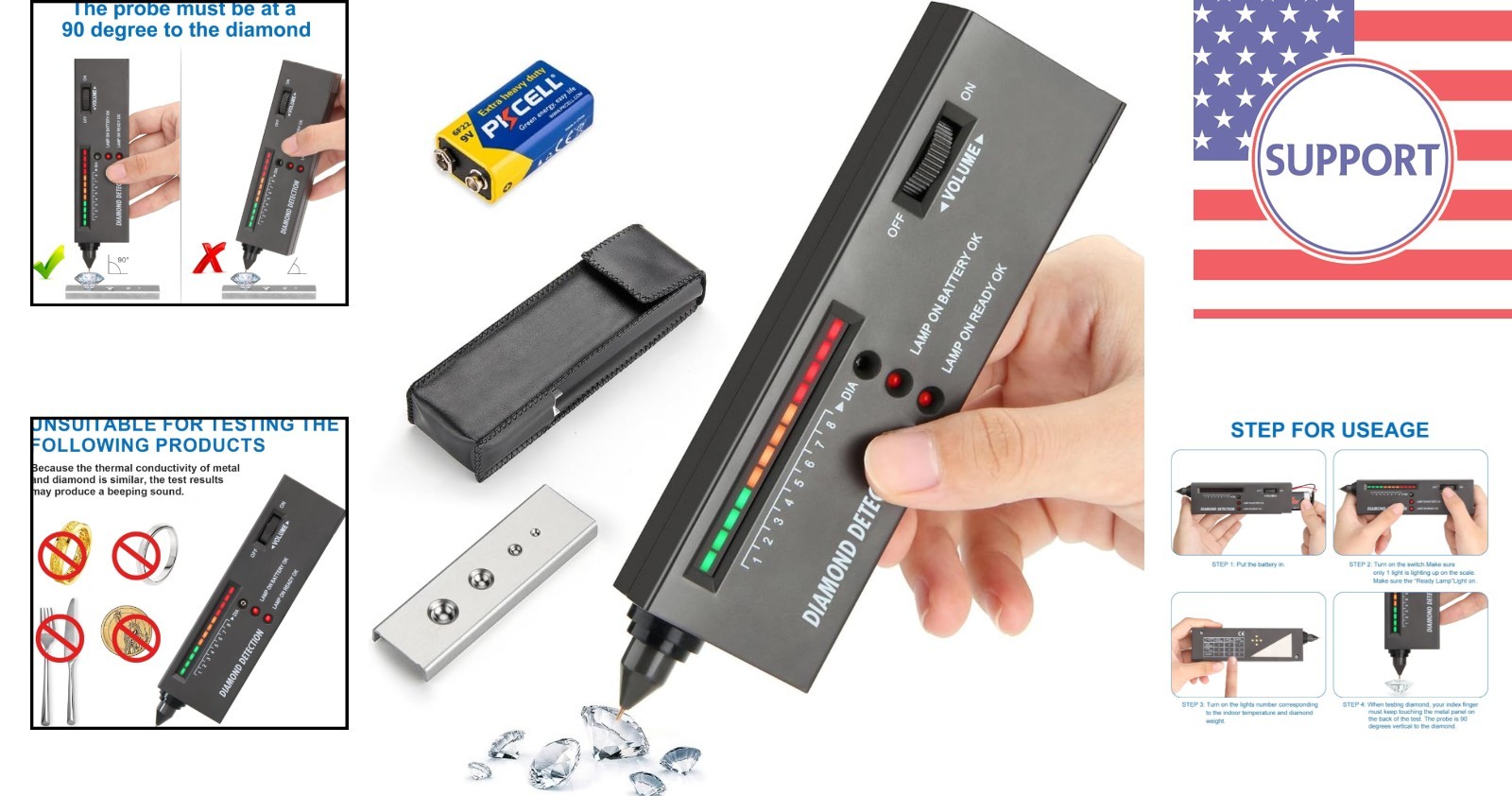 Professional Diamond Tester Pen with LED Display for Accurate Gemstone Detection