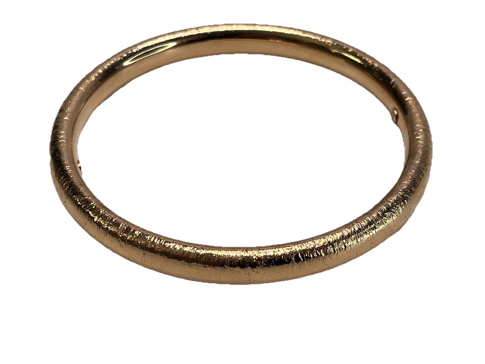One Milor Italy 14K Rose Gold Over Resin Textured Bangle Bracelet 8”