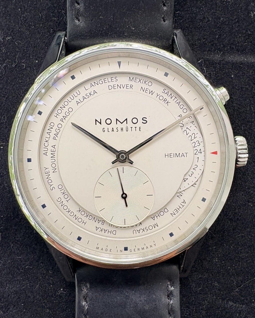 Nomos Glashutte Zurich Edition World Time 805 Galvanized Silvery-White 40mm
