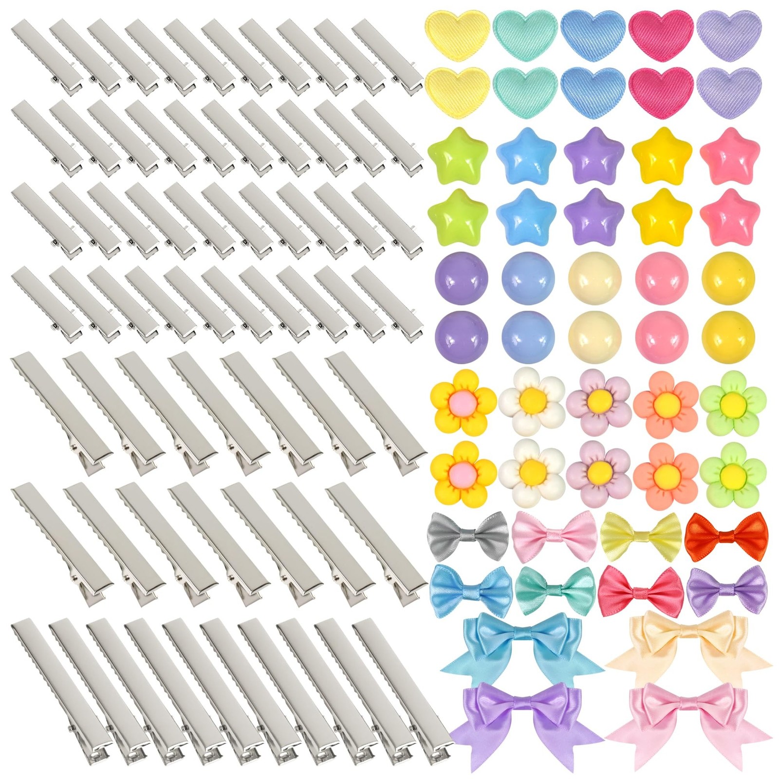116 PCS Alligator Hair Clips Silver Metal Snap Clasps Accessories with 64 Pie…