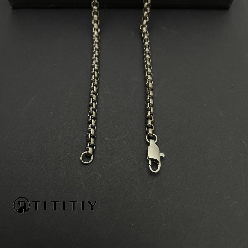 Pure Titanium Necklace Width 3mm Square Box Chain Anti Allergic Classics Design