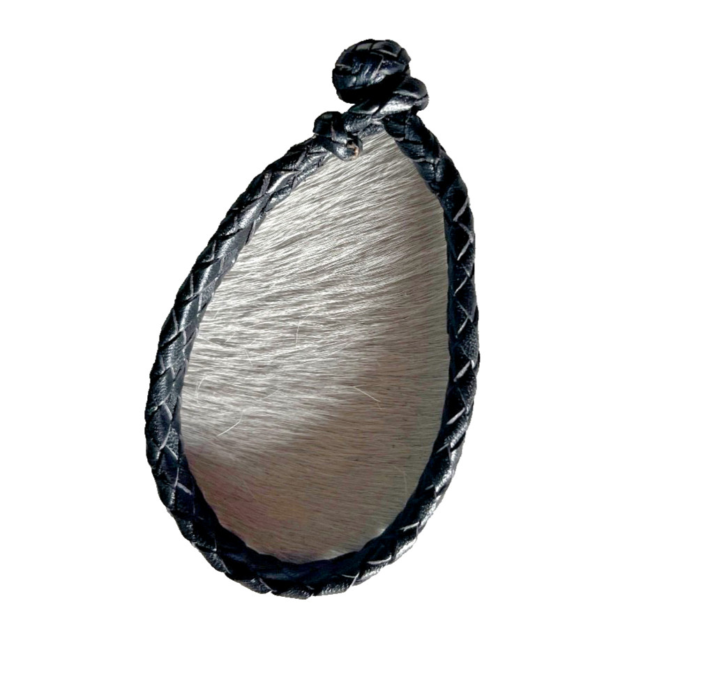 Western Mens Bracelet 9 x 3/8 in Flat Braid Leather Knot Cowboy Black