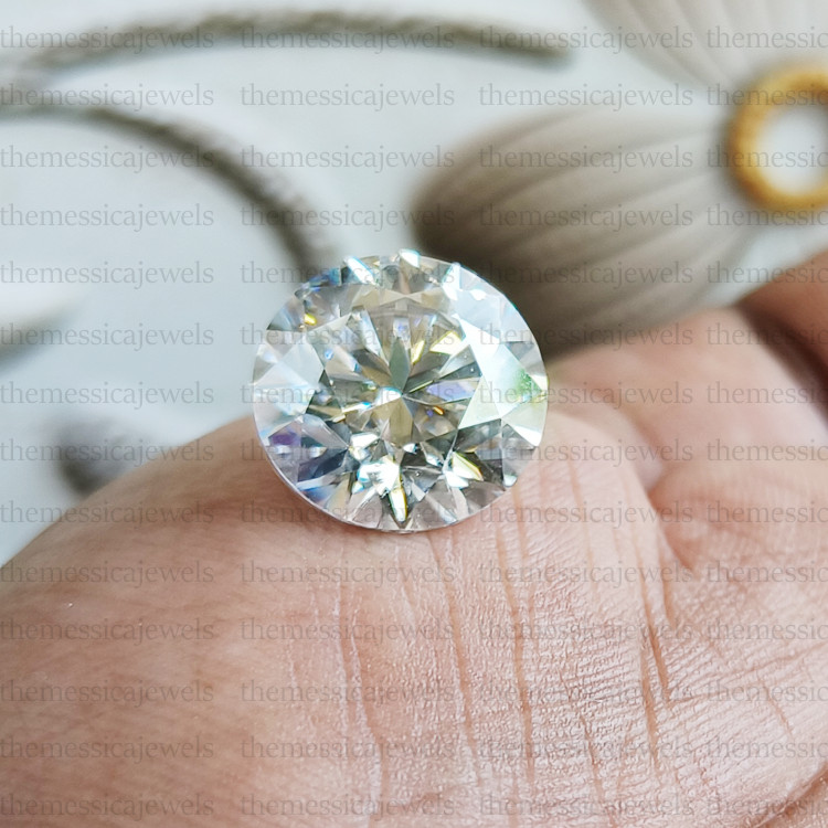 15 MM Loose Moissanite Stone White D Color FL Round Cut With GRA Moissanite