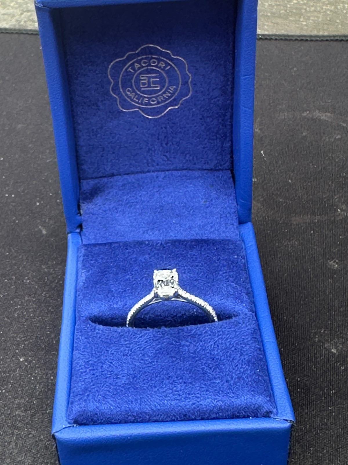Tacori 1.01ct D VS2 Emerald Cut Diamond Engagement Ring GIA 18K Wht. Gold Sz 6.5