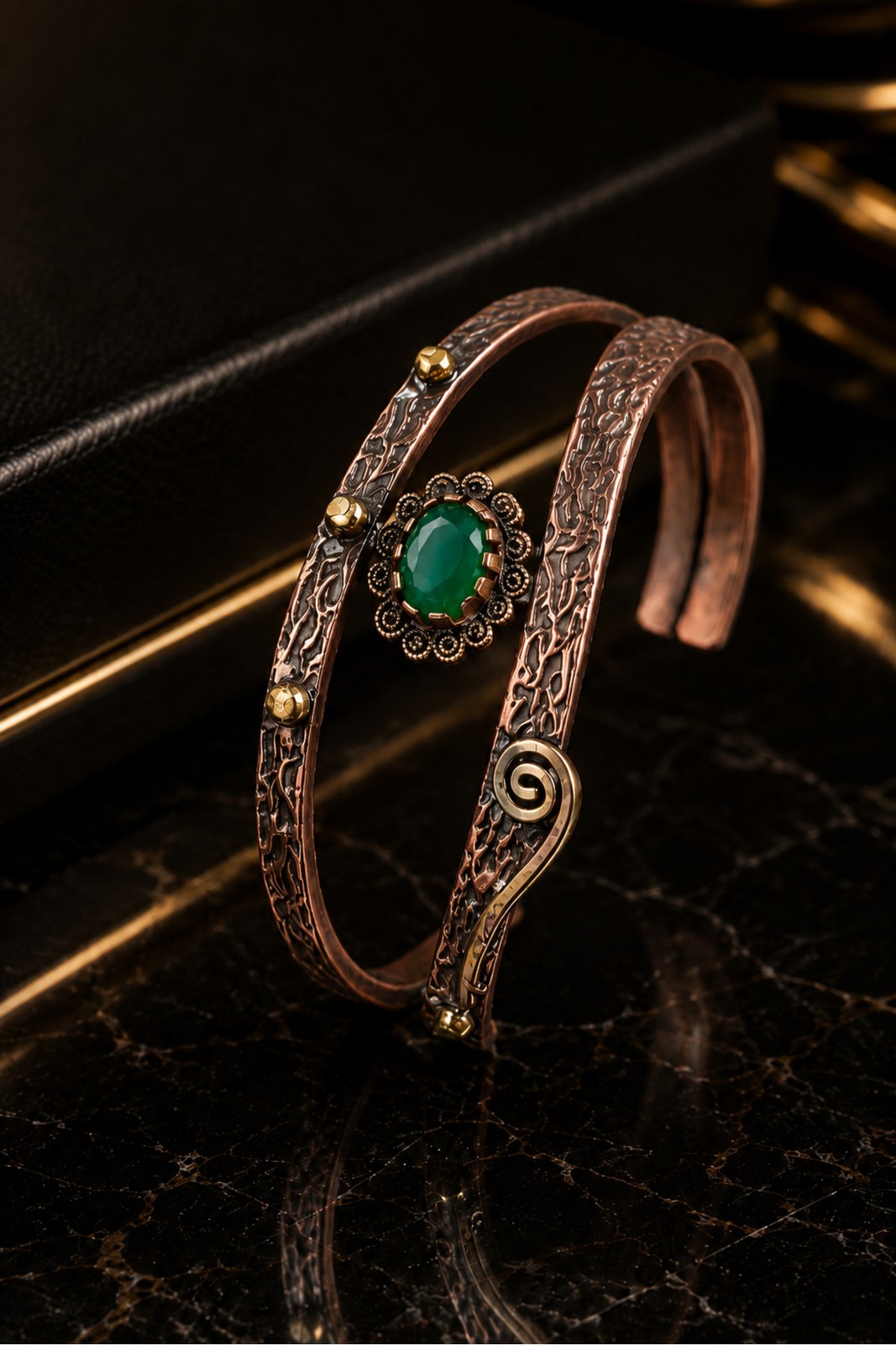 Women’s Stone Copper Bracelet Authentic Patterned Handcrafted Adjustable