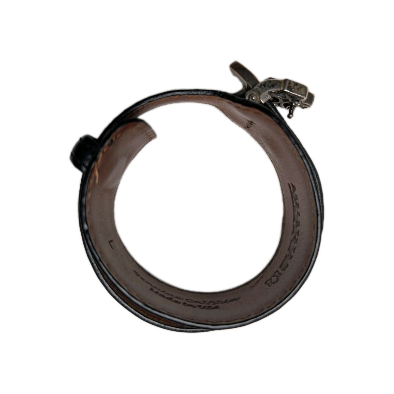 Saint by Sarah Jane Sterling Silver Casa Cross Black Leather Wrap Bracelet L
