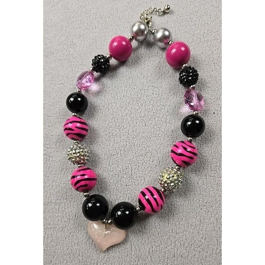 Girls 6 Bubblegum Bead Necklace & Bracelet Sets Kids Colorful Whimsical Holiday