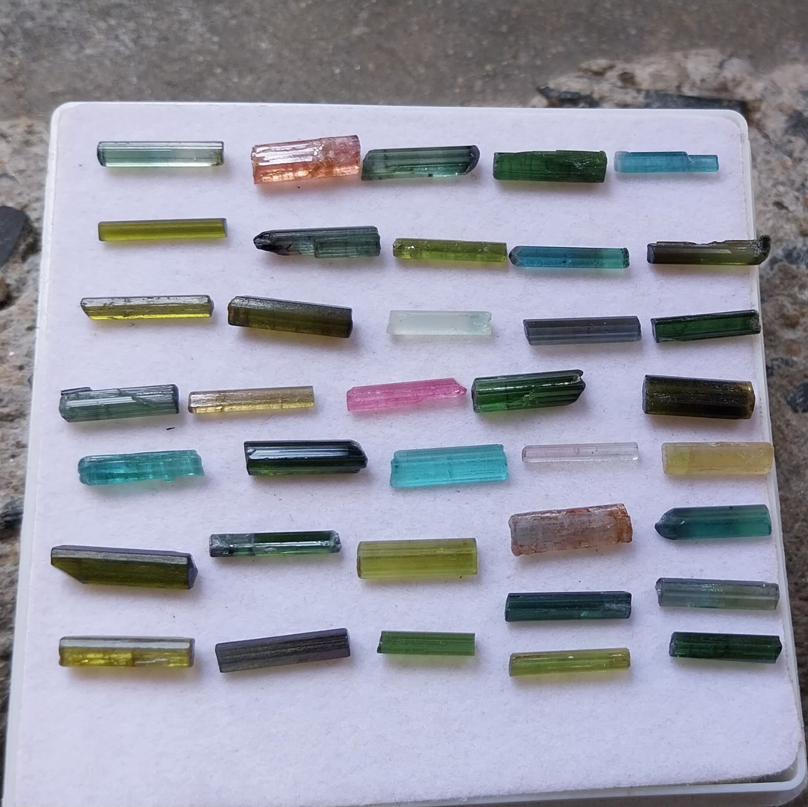 56.5 Ct 10.5 to 14.5 MM Natural Multi Tourmaline Raw Rough Pencil 37 Piece Lot