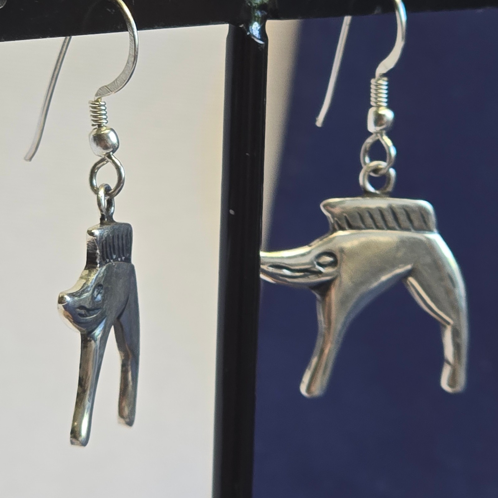 Sterling Silver Earrings 7.36g Fine Jewelry Celtic Boar Hook Back Dangles