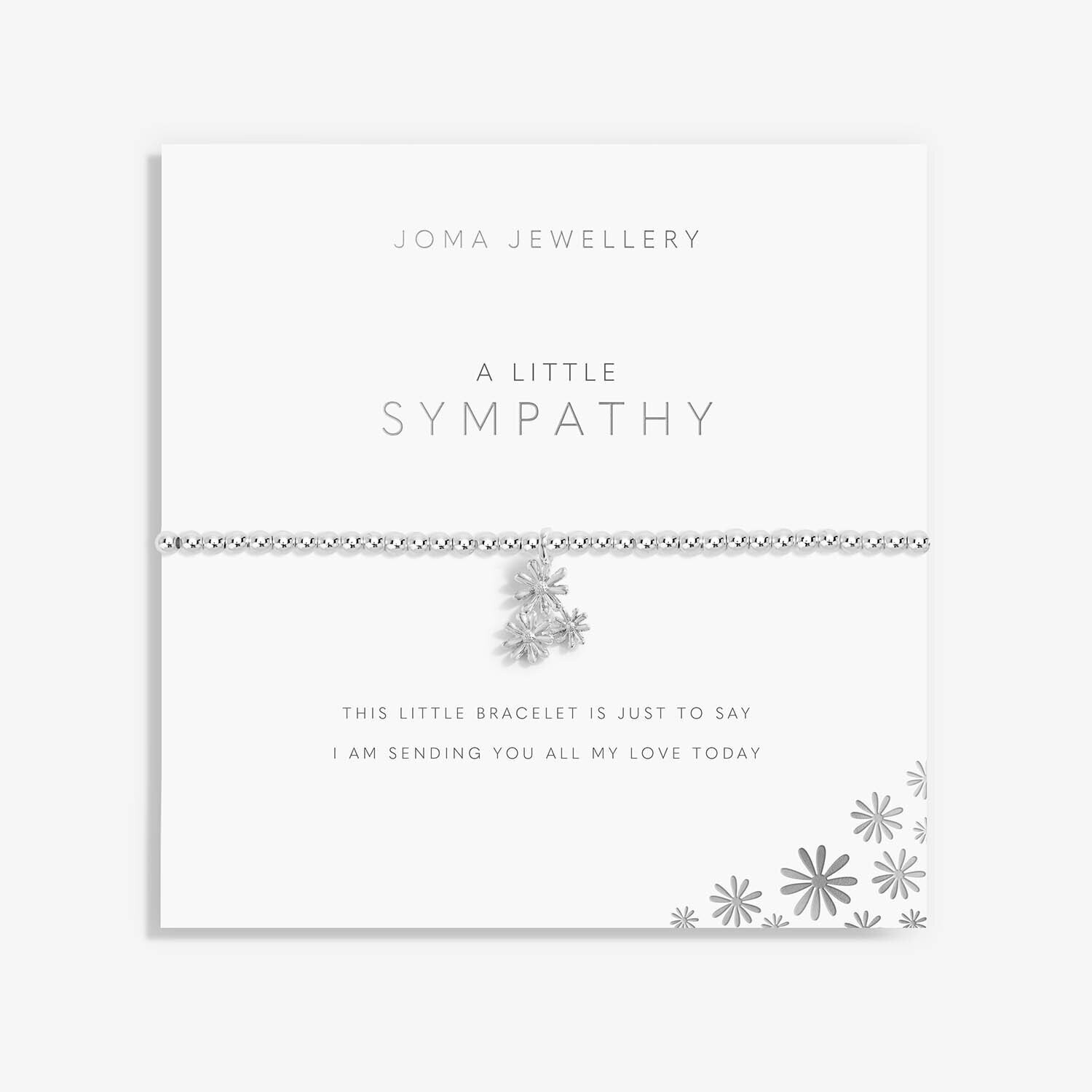 Joma Jewellery Silver Plated Beaded Bracelet A Little SYMPATHY + Gift Bag