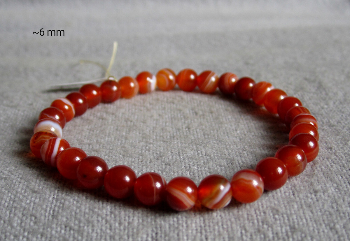bracelet from born Red Agate – Balls ~ Ø 6.3 & 8.3 mm / 15-21 cm – Elastic