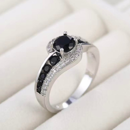 Beautiful Black Crystal Zicron Ring~ Marquis Cut ~Crystals~For Women~Size 8- NEW