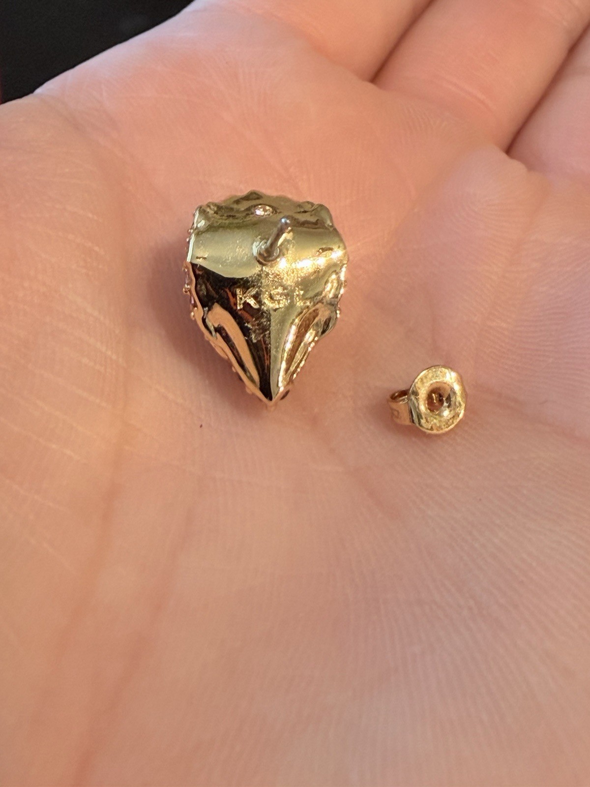 Designer Kurt Geiger London Gold Tone Eagle Head Stud Earring MultiColor Crystal