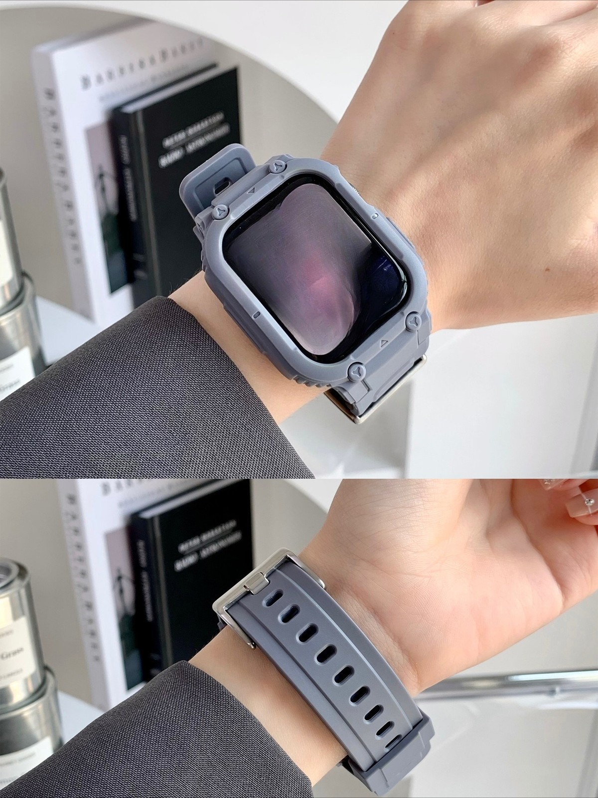 Fits Apple Watch Ultra 8 7 6 5 Strap Band Fashion Armor TPU Case 40 41 44 45mm