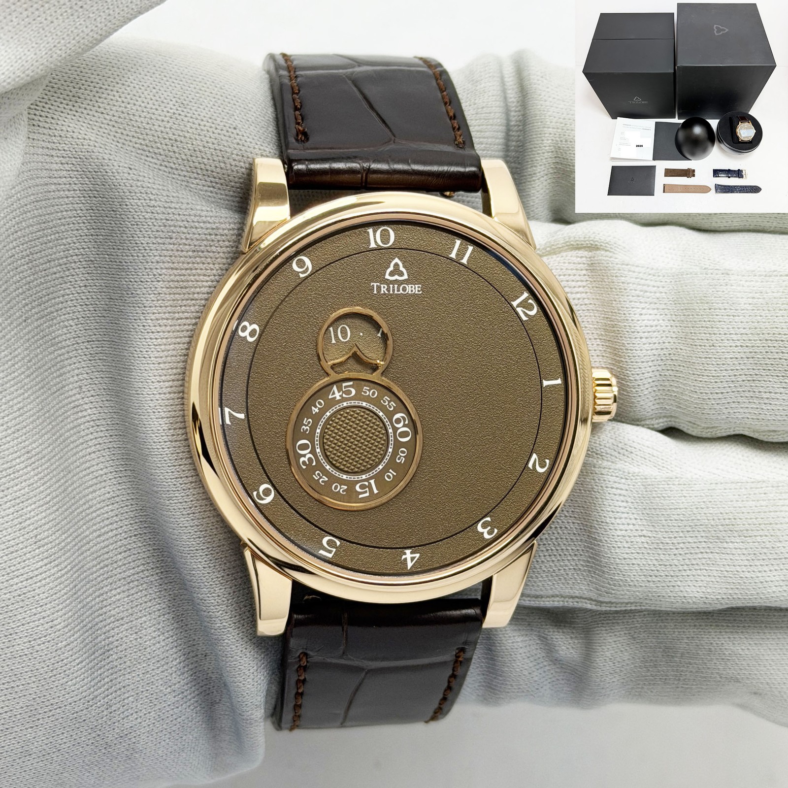 2025 Trilobe Nuit Fantastique Grained Havana NF03HG Brown 40MM 18K Rg Box Paper