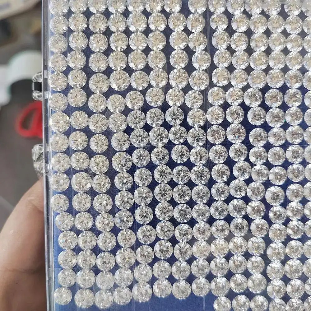 Certified 1.3 mm Round Cut CVD Diamond E Color VVS1 Clarity 10 Pcs Lot