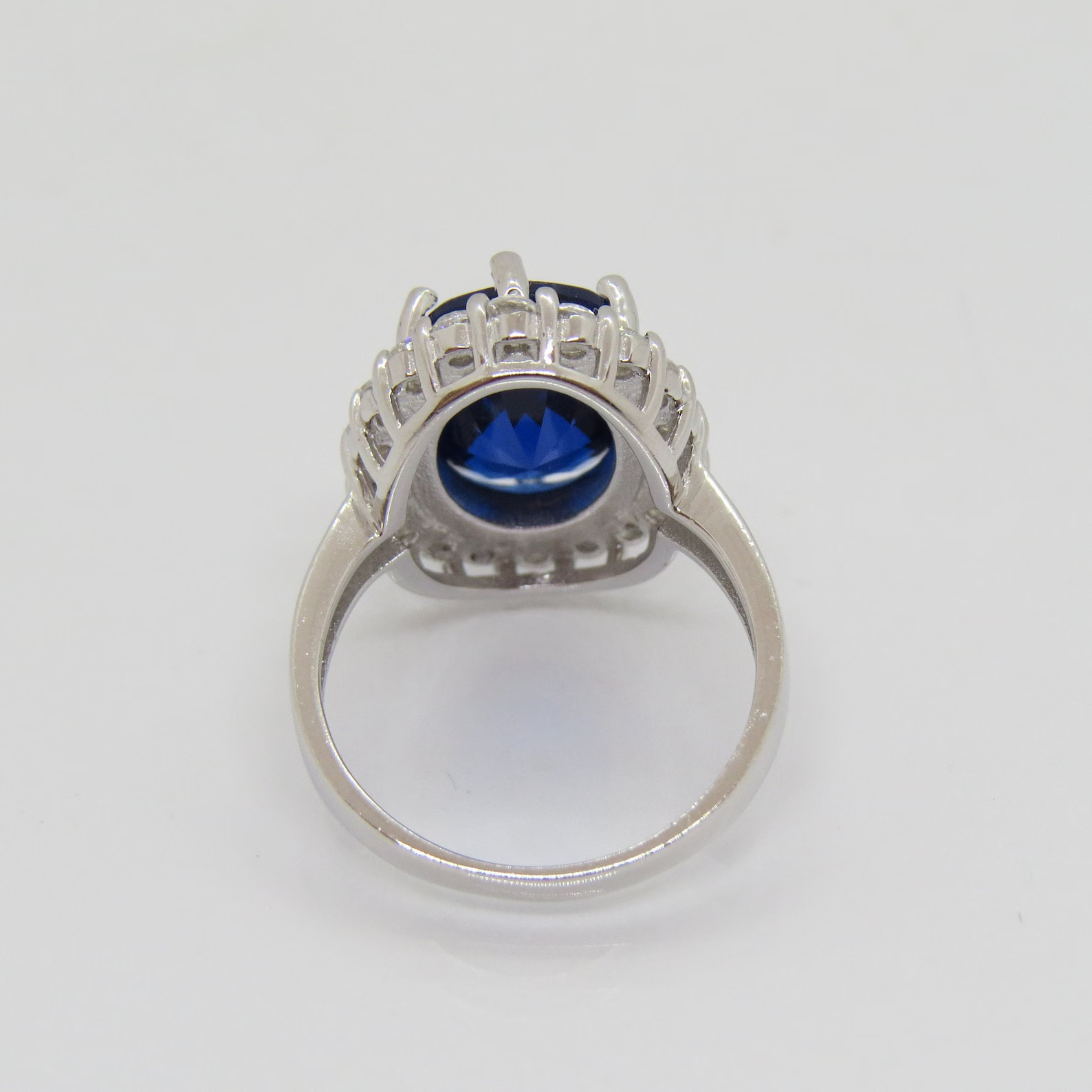 6.00 Ct Oval Cut Natural Sapphire Diamond Engagement Ring 14K Solid White Gold 8
