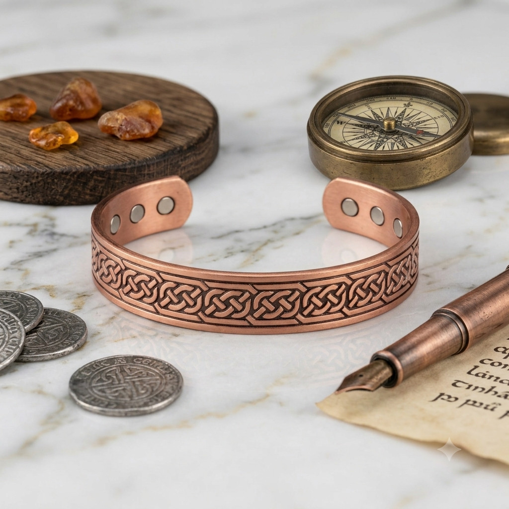 Pure Copper Magnetic Bracelet Arthritis Pain Therapy Healing Cuff Celtic