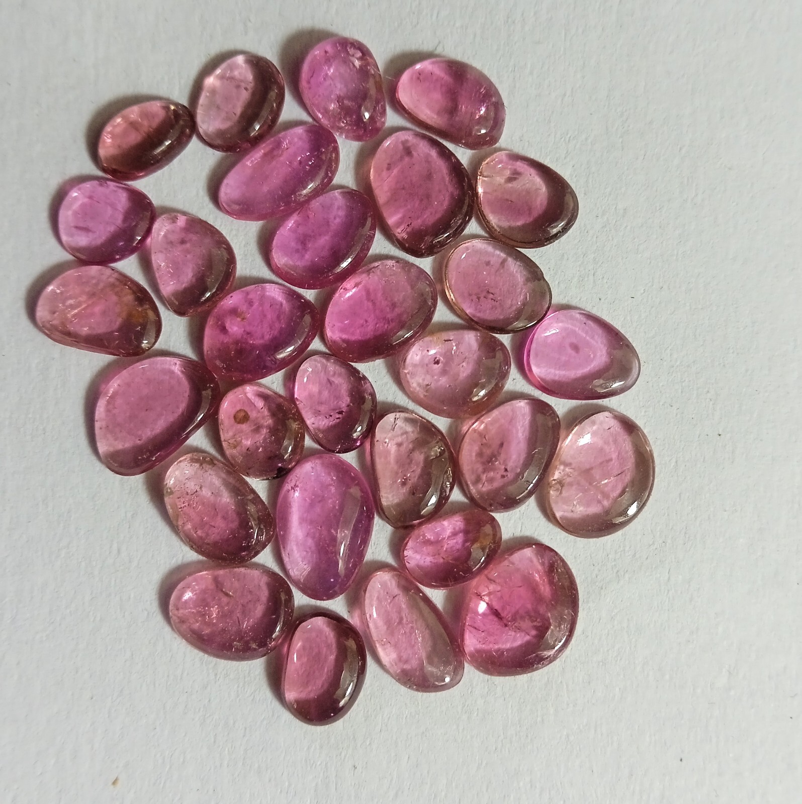12.5 Carat Natural Top Pink Color Tourmaline Smooth Rose Cut Shape 29 Piece Lot