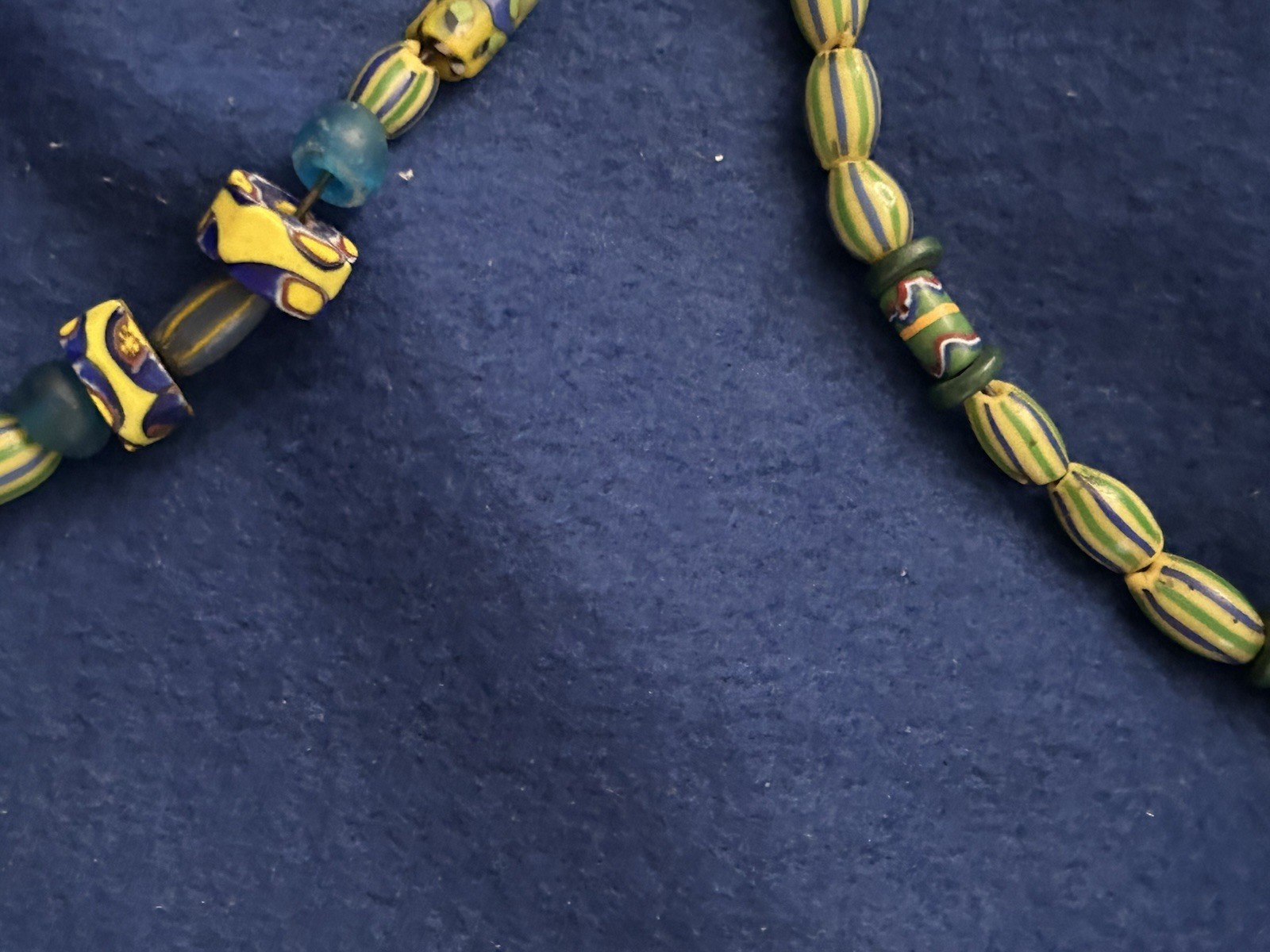 African Trade Bead Necklace In Varies Patterns Featuring “watermelon Chevron
