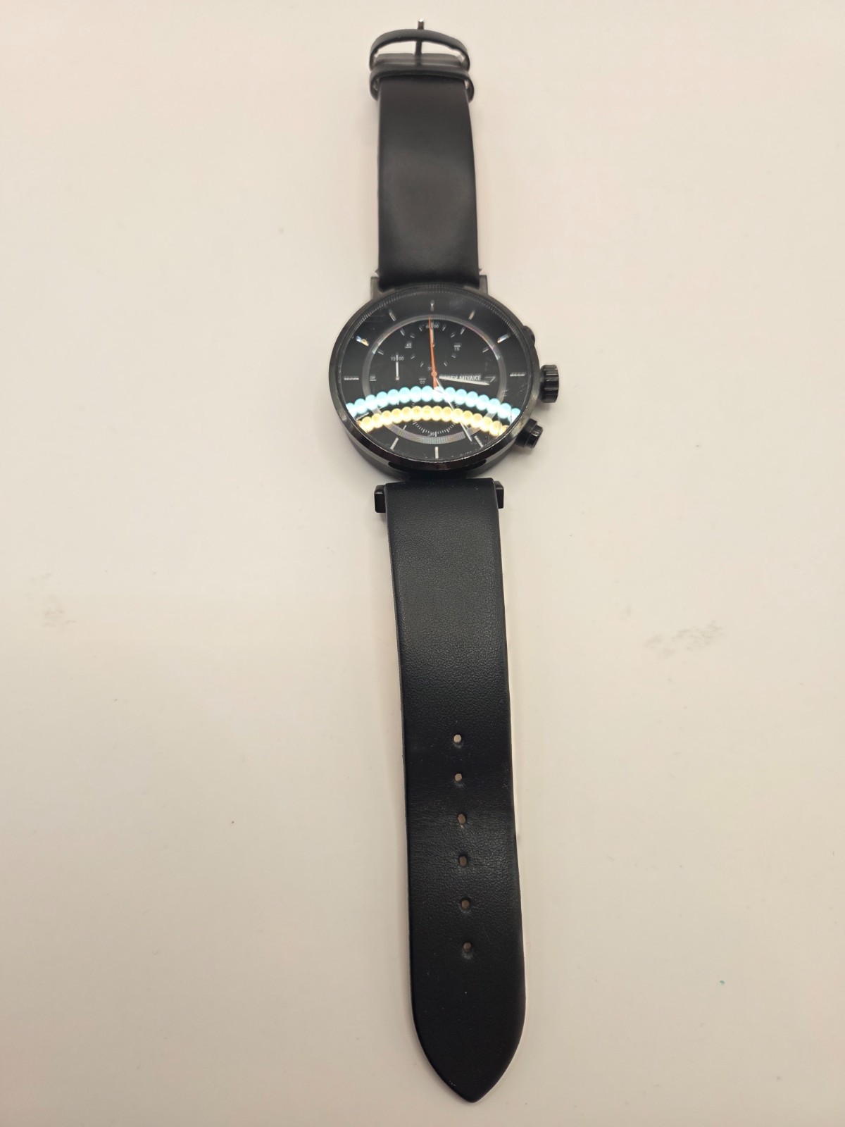 Issey Miyake Chronograph Watch VK67-0010 Satoshi Wada Black Leather Japan Seiko