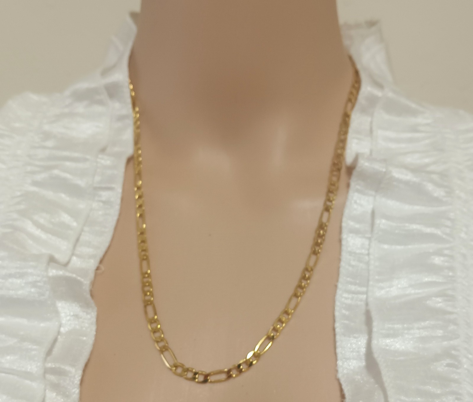 Figaro Chain Link Necklace Gold Tone