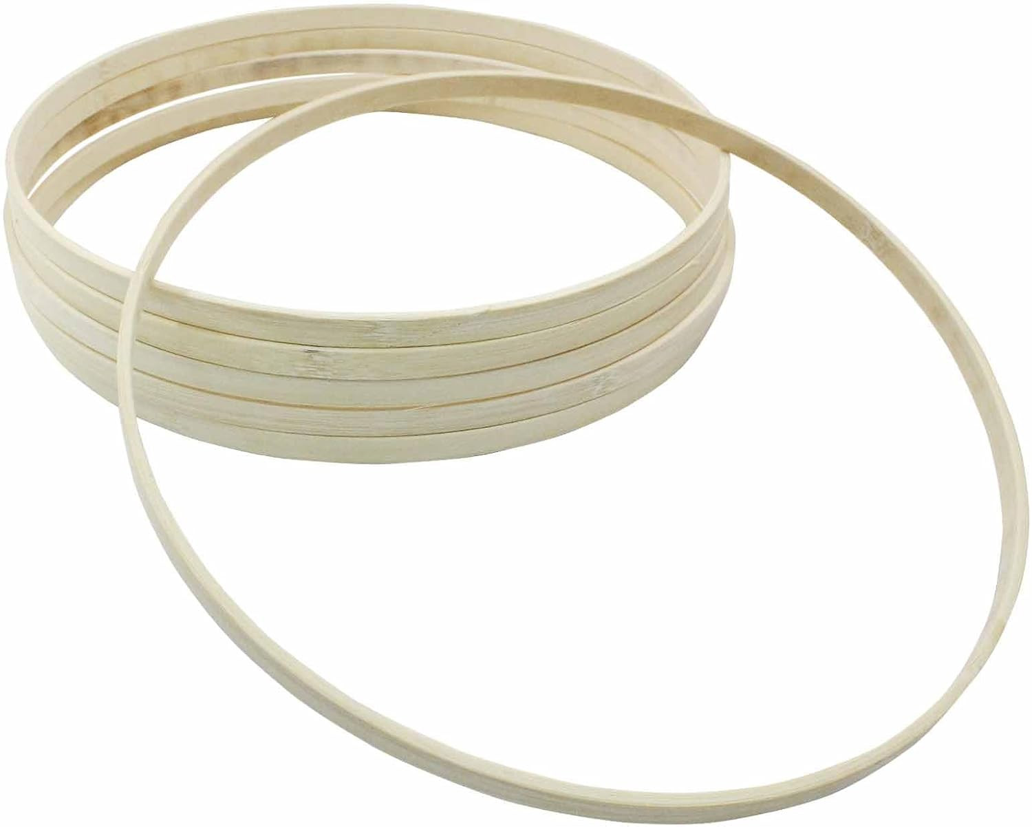 6Pcs 10 Inch Bamboo Floral Hoops, Wooden Hoop Wreath Frame Bamboo Ring for DIY D