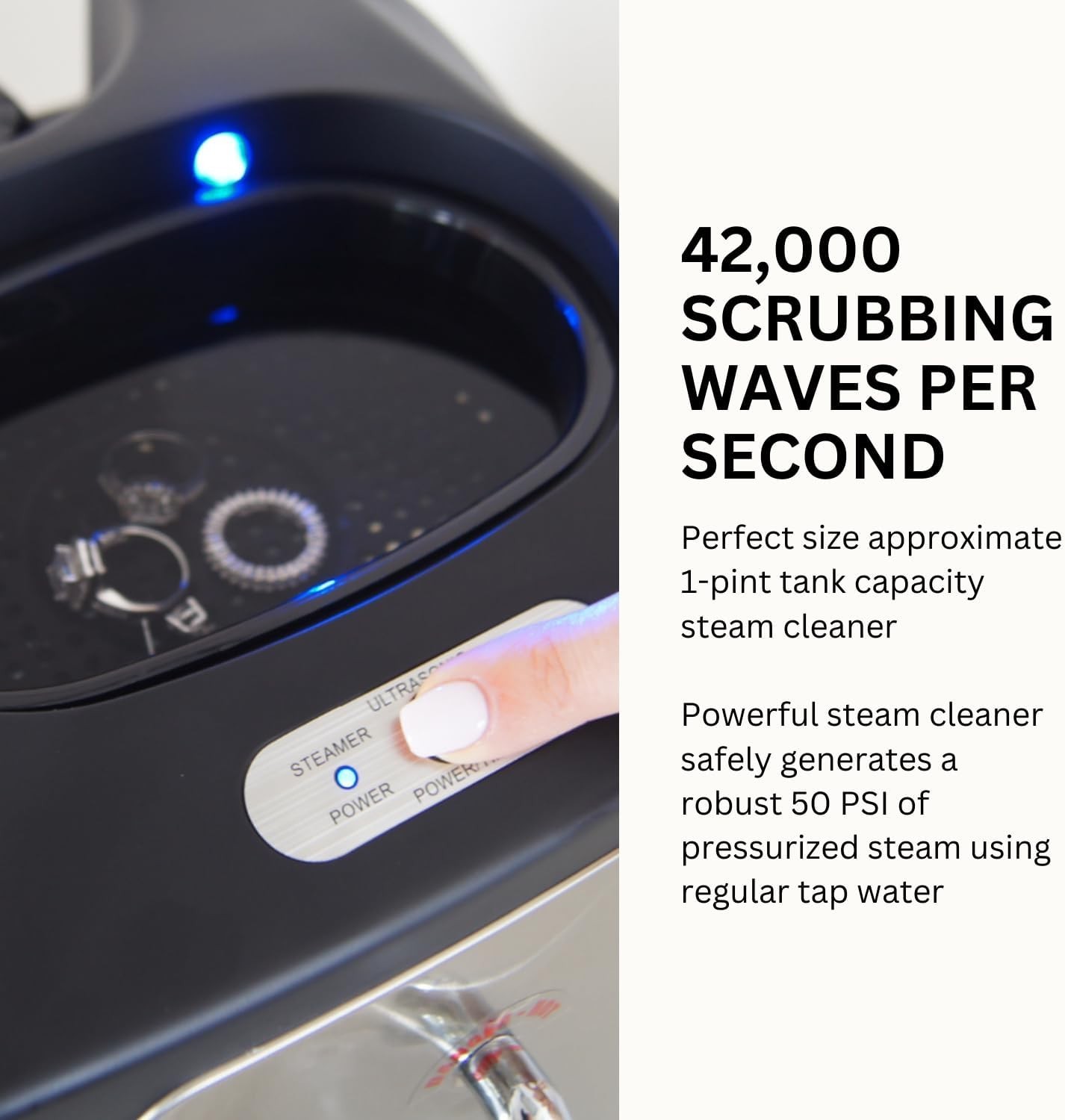 Jewelry Ultrasonic Cleaner Steam Pressurized Machine for Rings Diamonds Watches