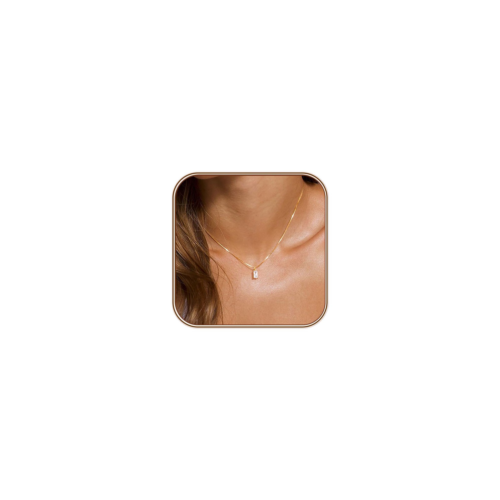 FUNEIA April Necklaces for Women Gold 40 cm (length), 04. April(Diamond)