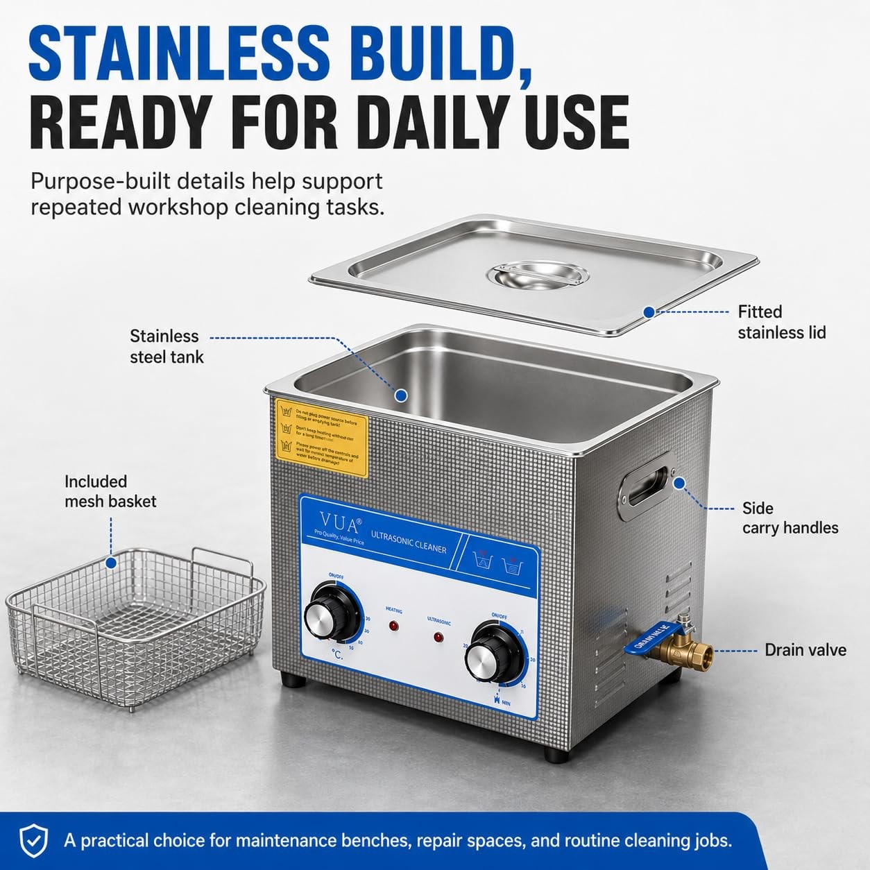 15L Ultrasonic Cleaner Machine with Heater, Professional Industrial Ultrasoni…
